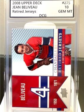 Upper Deck Jean Beliveau Retired Jerseys Hockey Card - Red